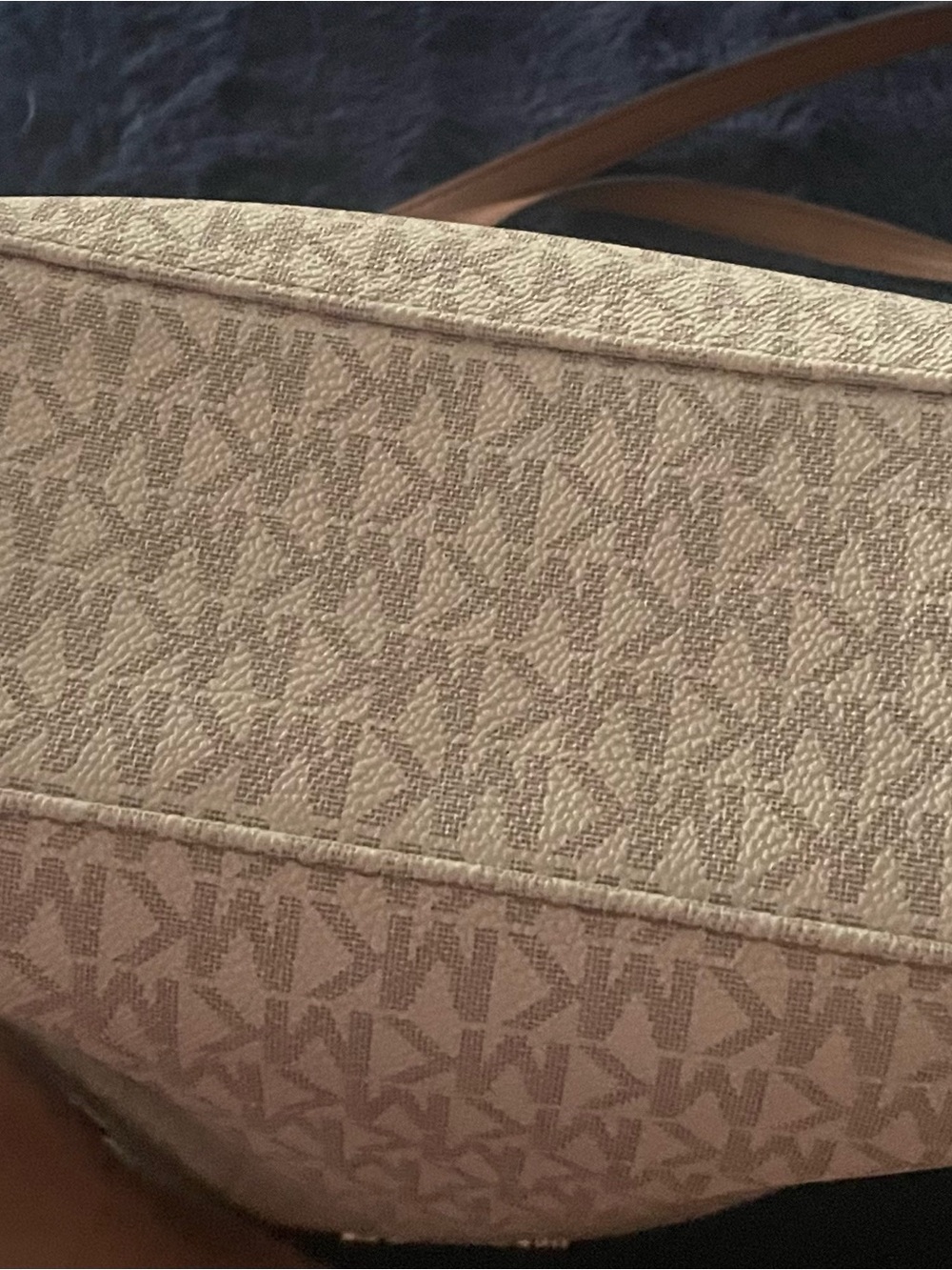 Michael Kors Cream Logo Shoulder Bag with Brown Strap - Picture 6 of 11